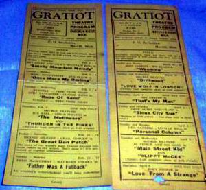 Gratiot Theatre - Old Ads (newer photo)
